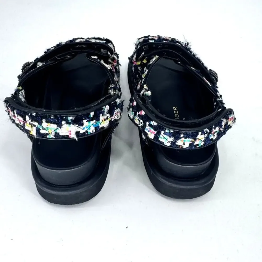 Kurt Geiger Sandal London Orson Slingback Fabric EU 38.5 US 8.5 Boucle